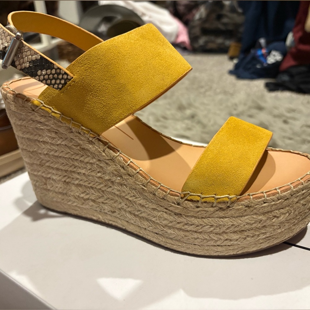 Dolce Vita Yellow Wedge Sandals